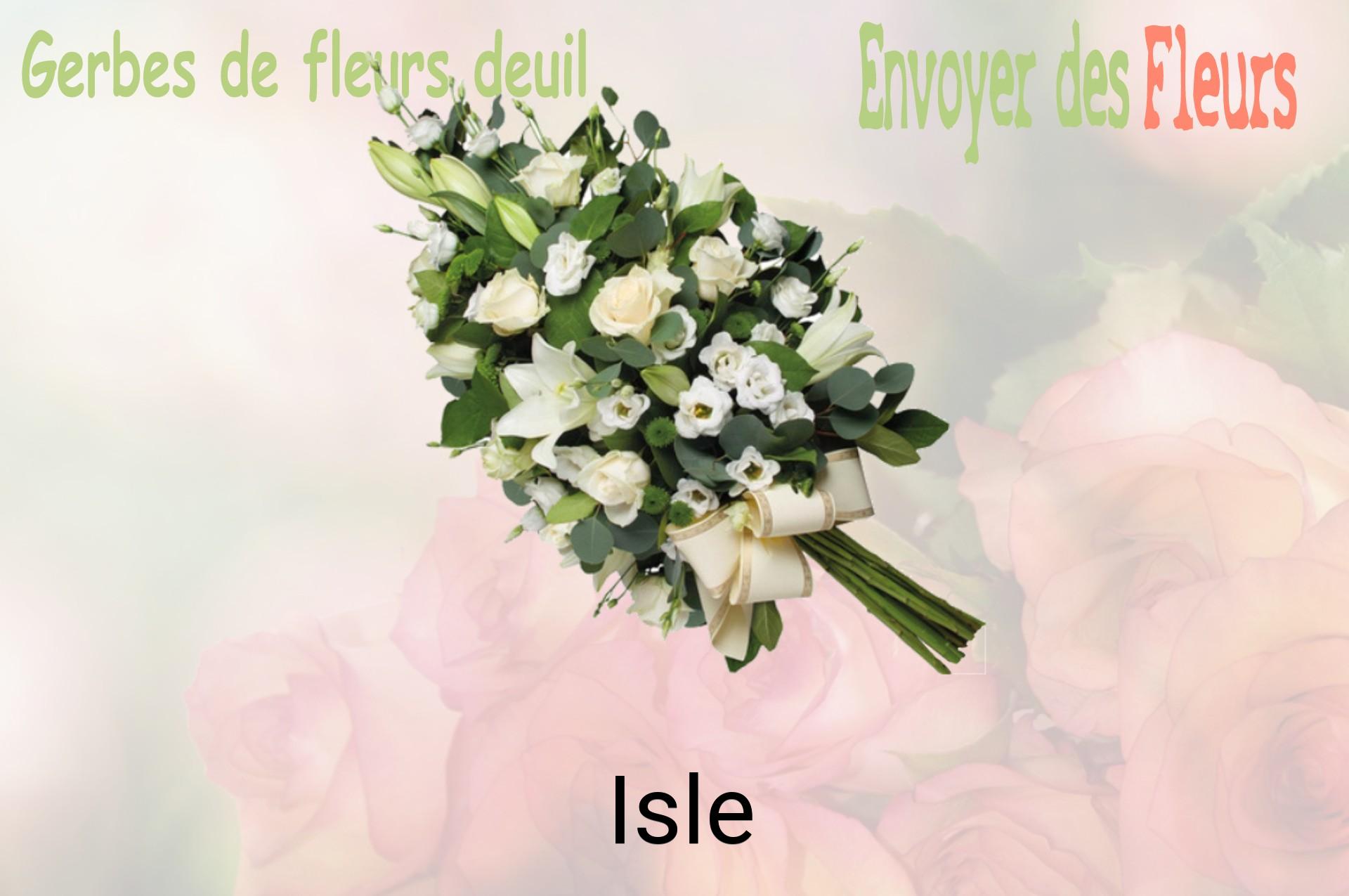 Gerbe de fleurs de deuil livrée à Isle